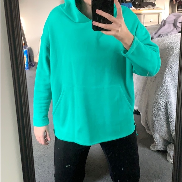 Medium Teal High Low Super Soft Hoodie - Picture 5 of 8